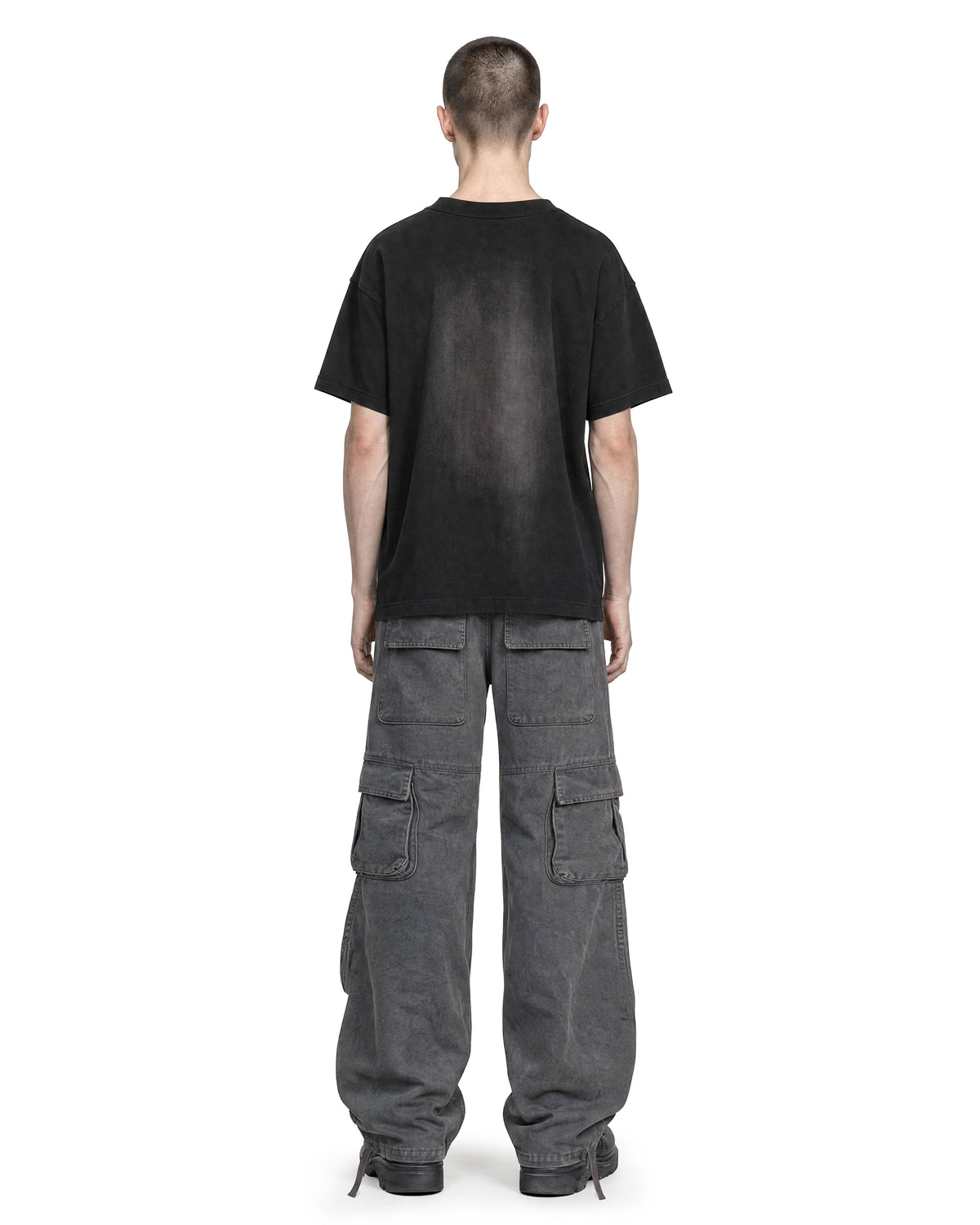 Cargo Wide Pants Washed Grey