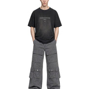 Cargo Wide Pants Washed Grey