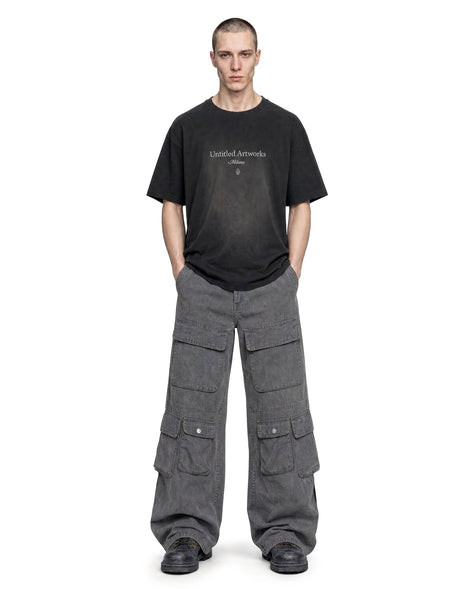 Cargo Wide Pants Washed Grey