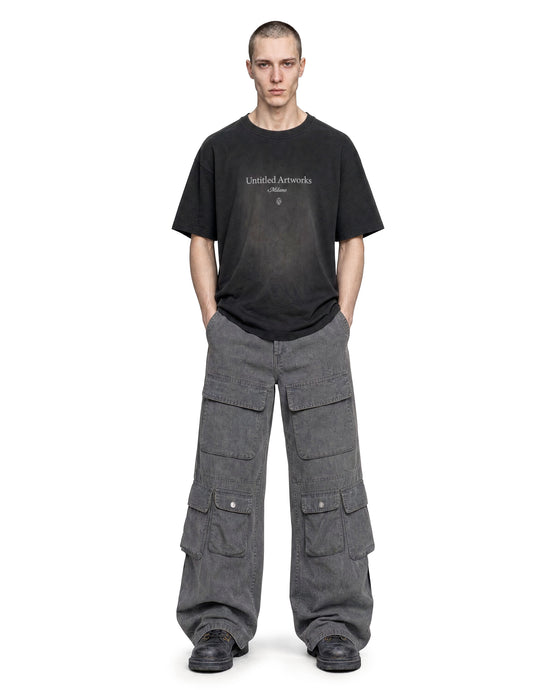 Cargo Wide Pants Washed Grey