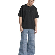 Cargo Wide Pants Washed Light Blue 122