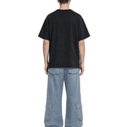 Cargo Wide Pants Washed Light Blue 122