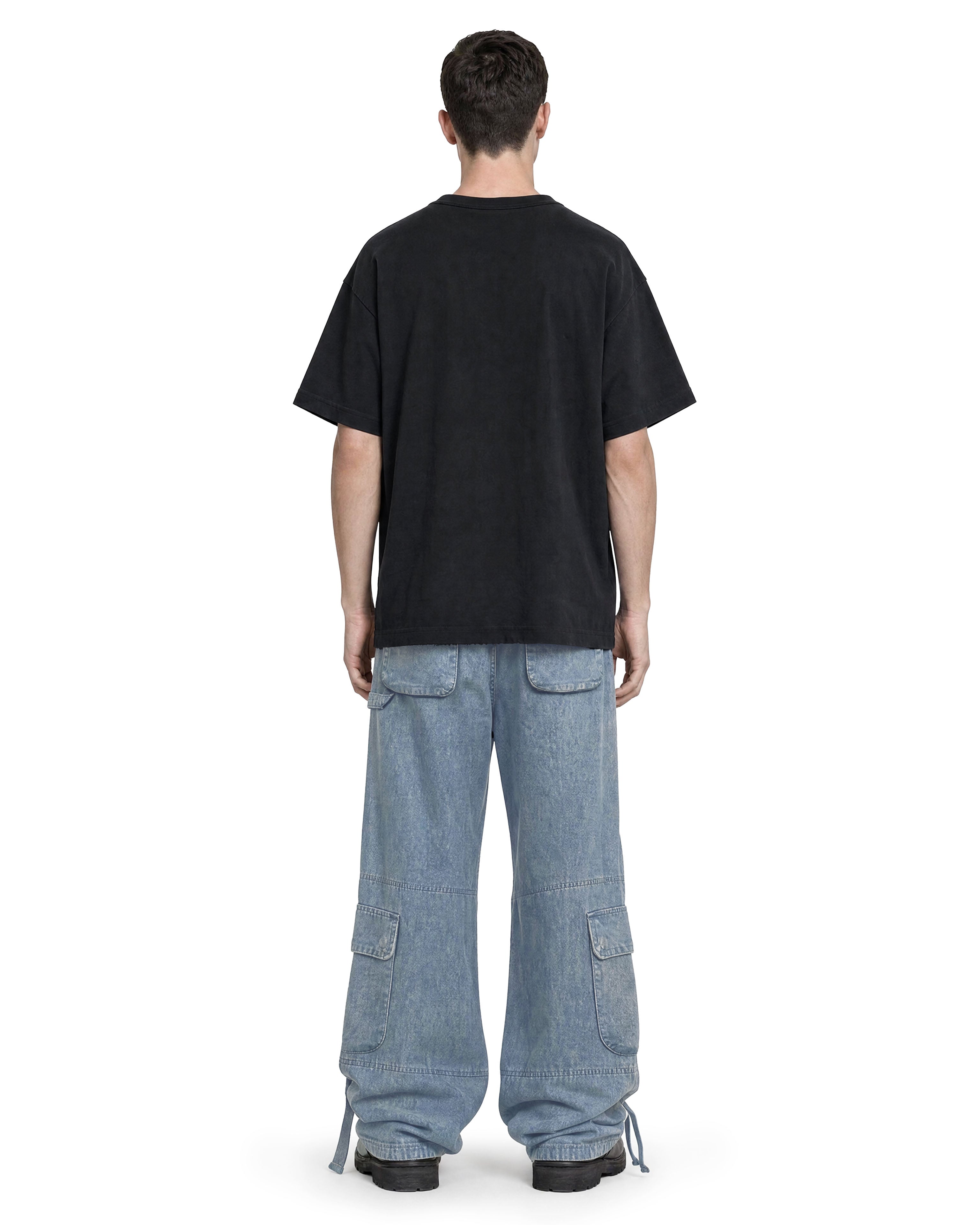 Cargo Wide Pants Washed Light Blue 122
