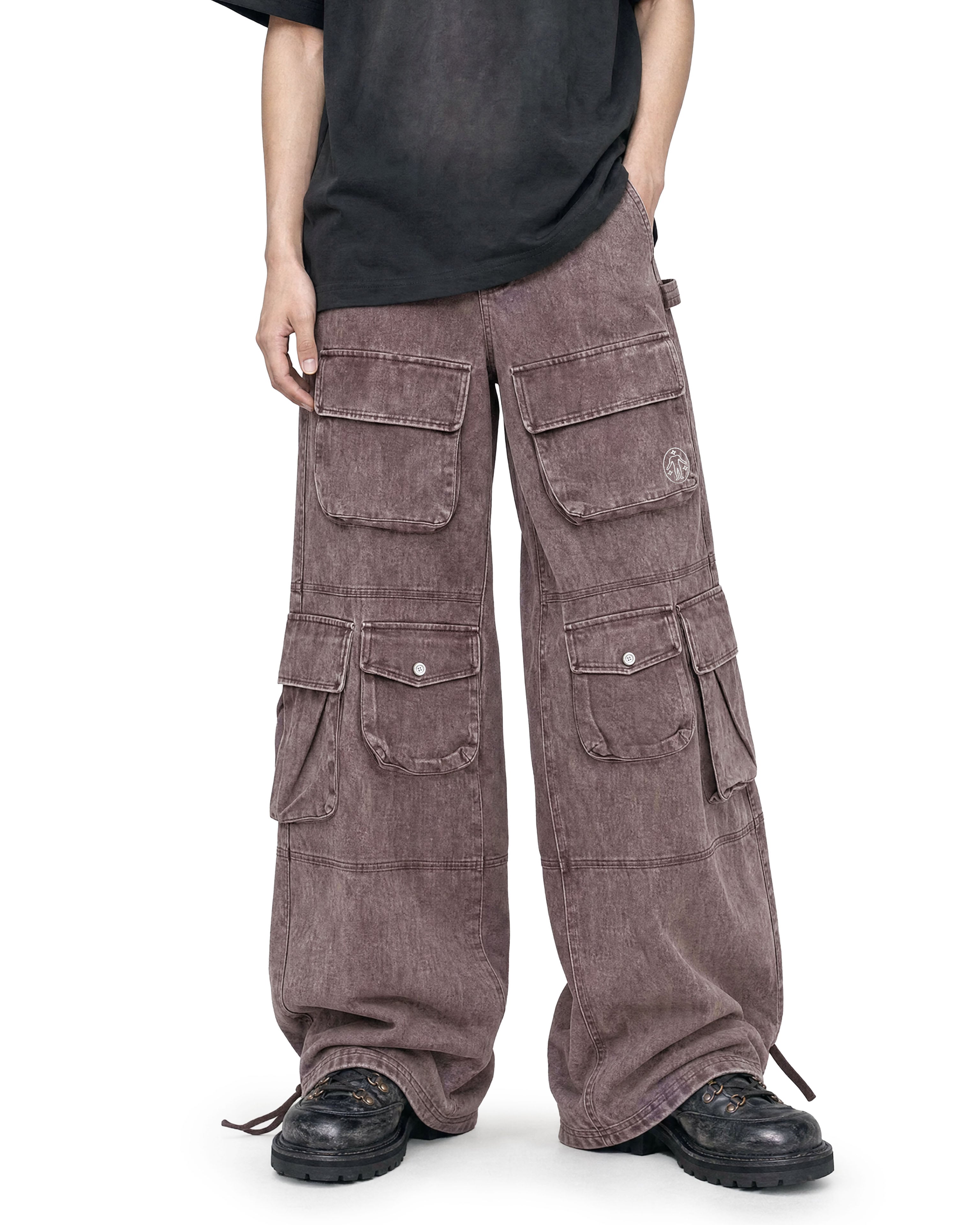 Cargo Wide Washed Pants Rust 185