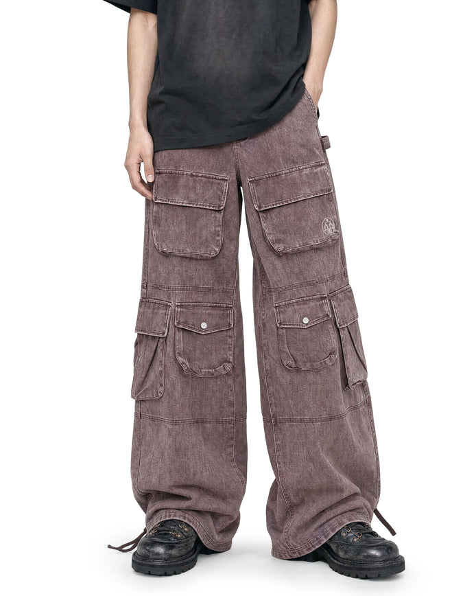 Cargo Wide Washed Pants Rust 185