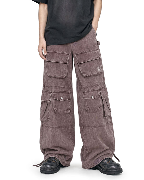 Cargo Wide Washed Pants Rust