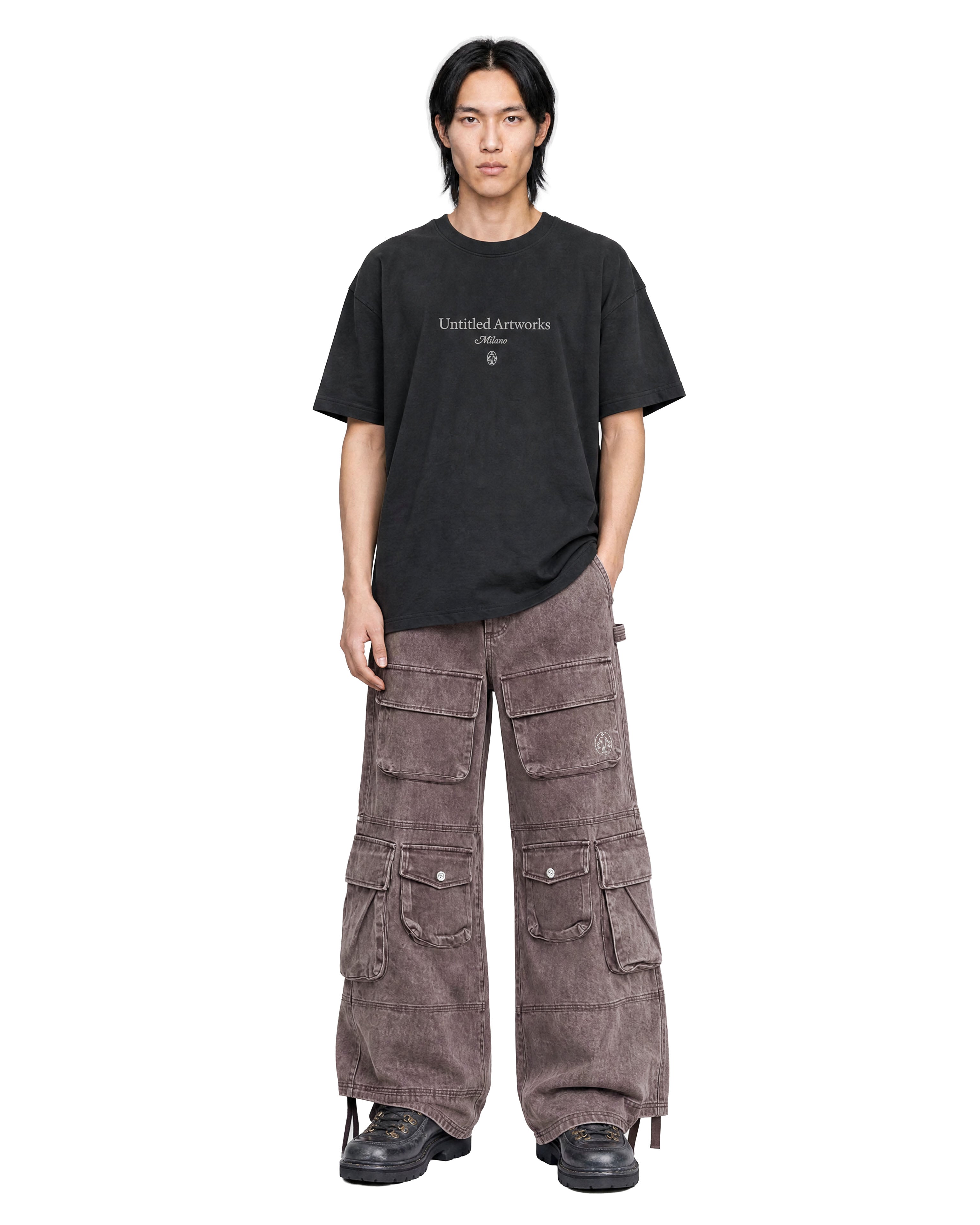 Cargo Wide Washed Pants Rust 185