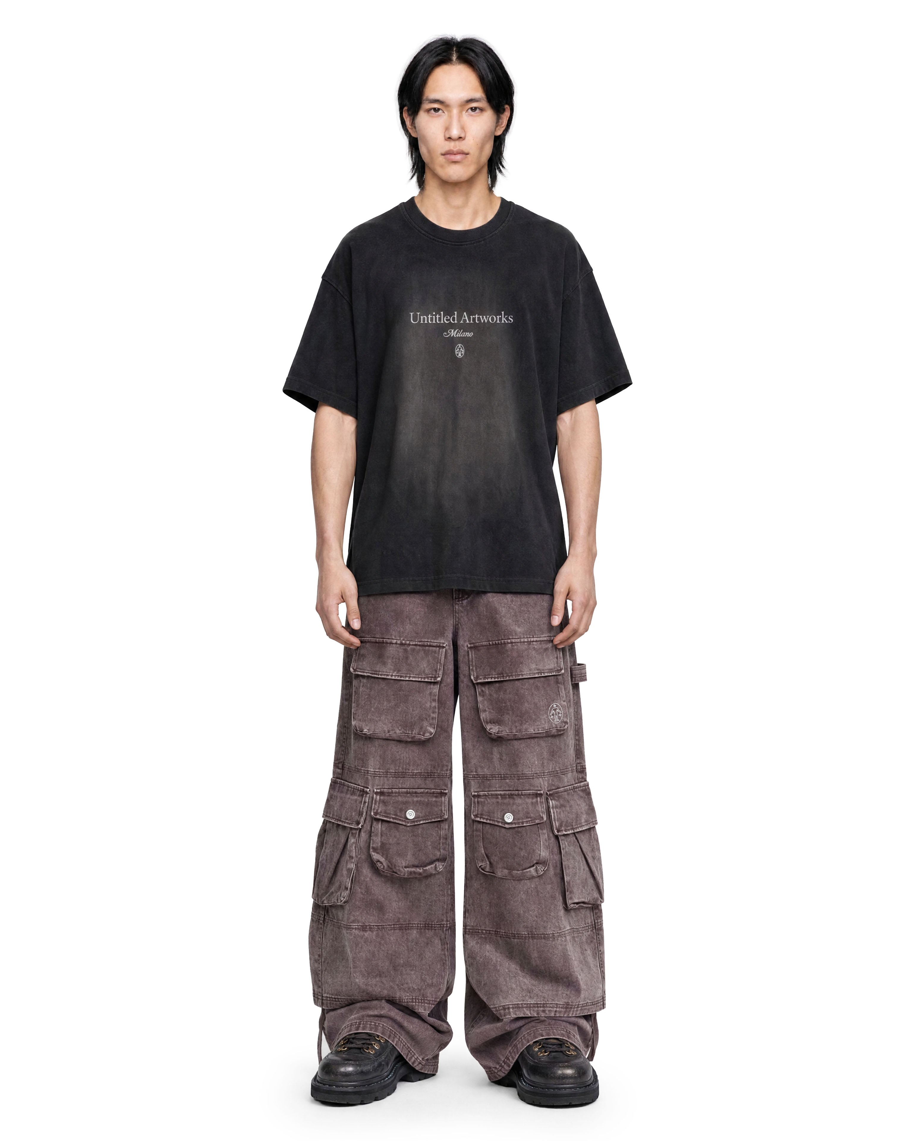 Cargo Wide Washed Pants Rust 185