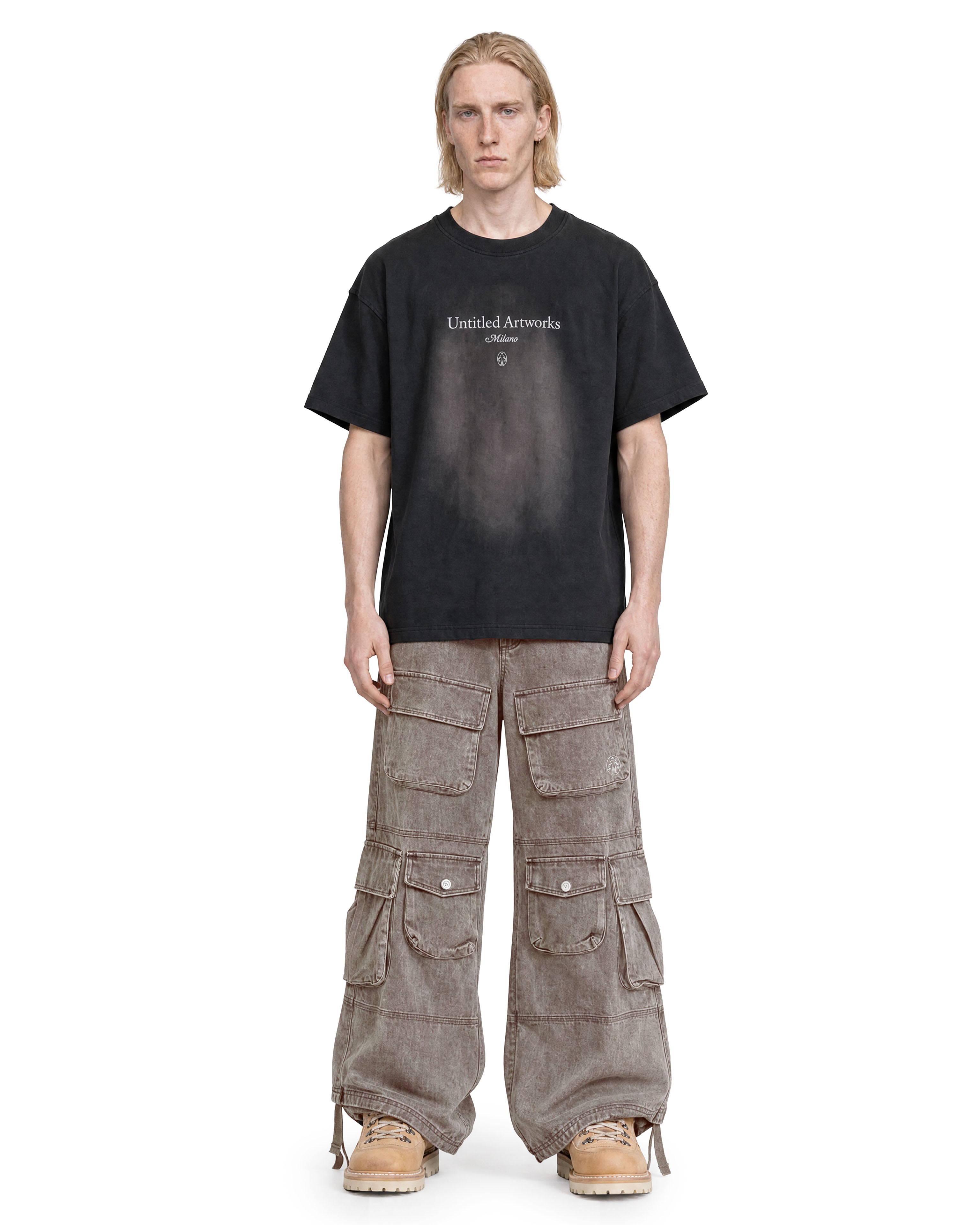 Cargo Wide Pants Washed Taupe 218