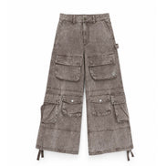 Cargo Wide Pants Washed Taupe 218