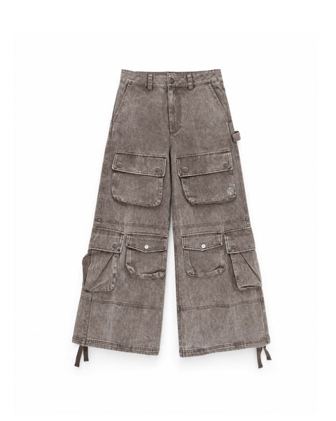 Cargo Wide Pants Washed Taupe 218