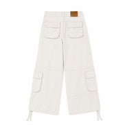 Cargo Wide Pants White 127