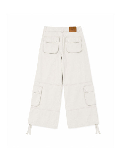 Cargo Wide Pants White 127