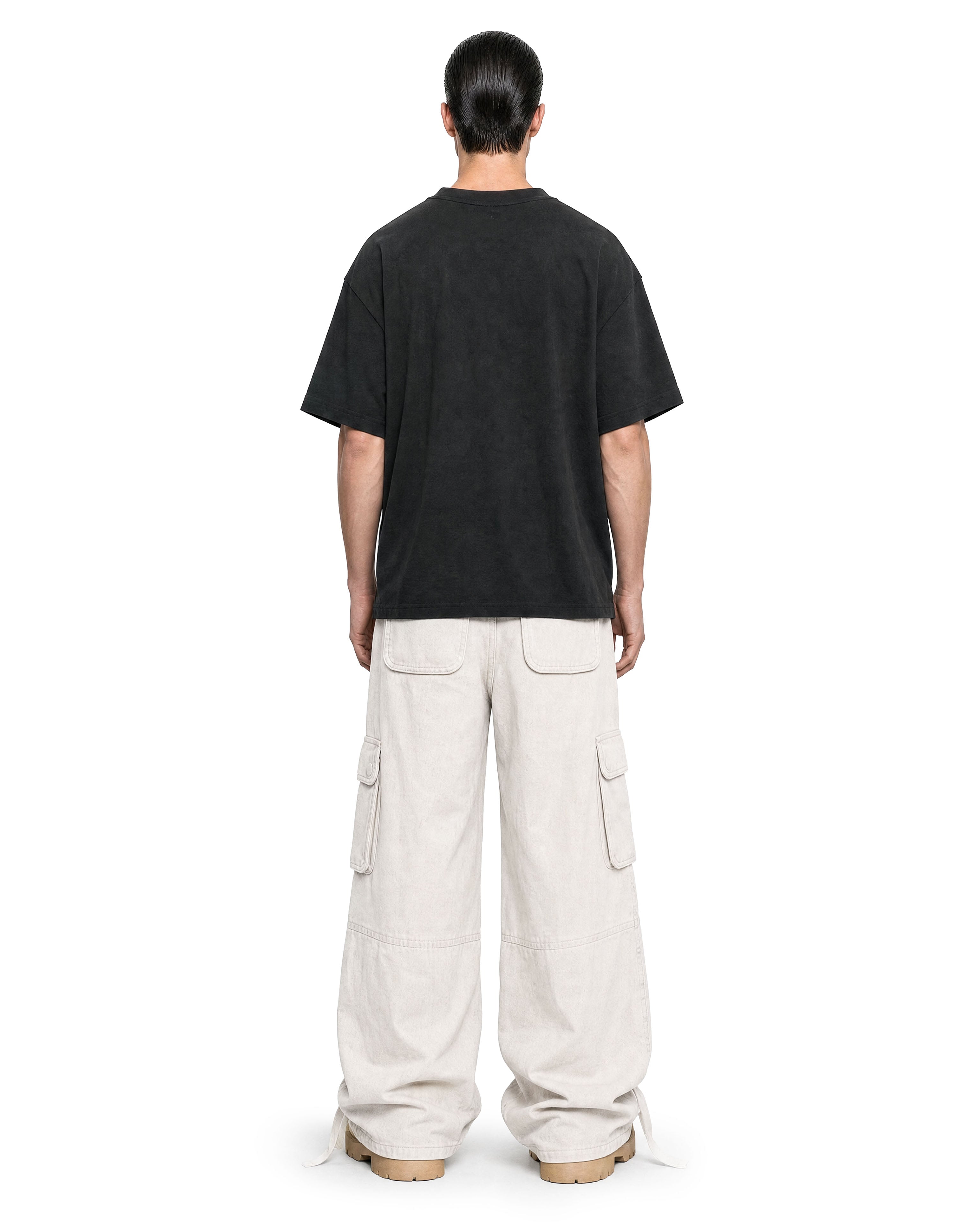 Cargo Wide Pants White 127