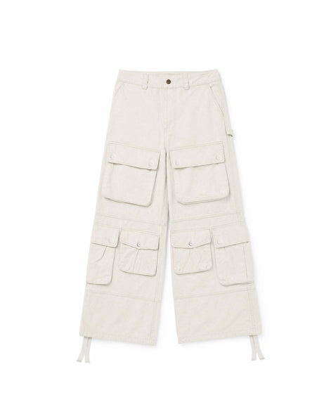 Cargo Wide Pants White 127