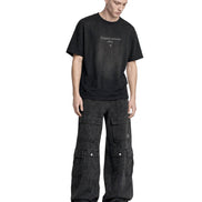Cargo Wide Pants Washed Black 112 114