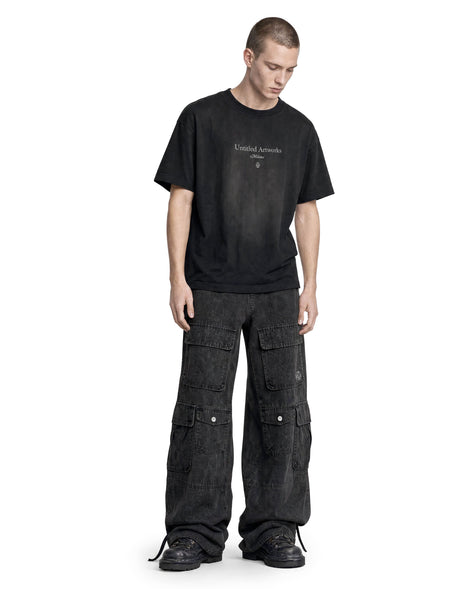 Cargo Wide Pants Washed Black 112 114