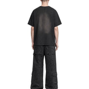 Cargo Wide Pants Washed Black 112 114