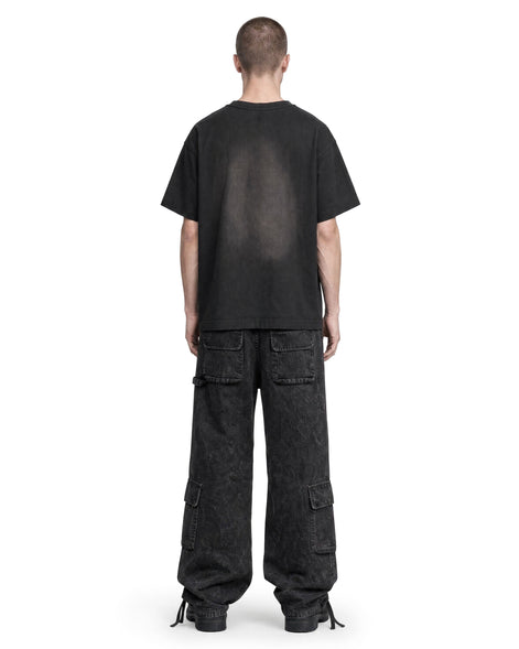Cargo Wide Pants Washed Black 112 114