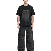 Cargo Wide Pants Washed Black 112 114