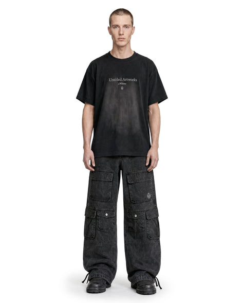 Cargo Wide Pants Washed Black 112 114