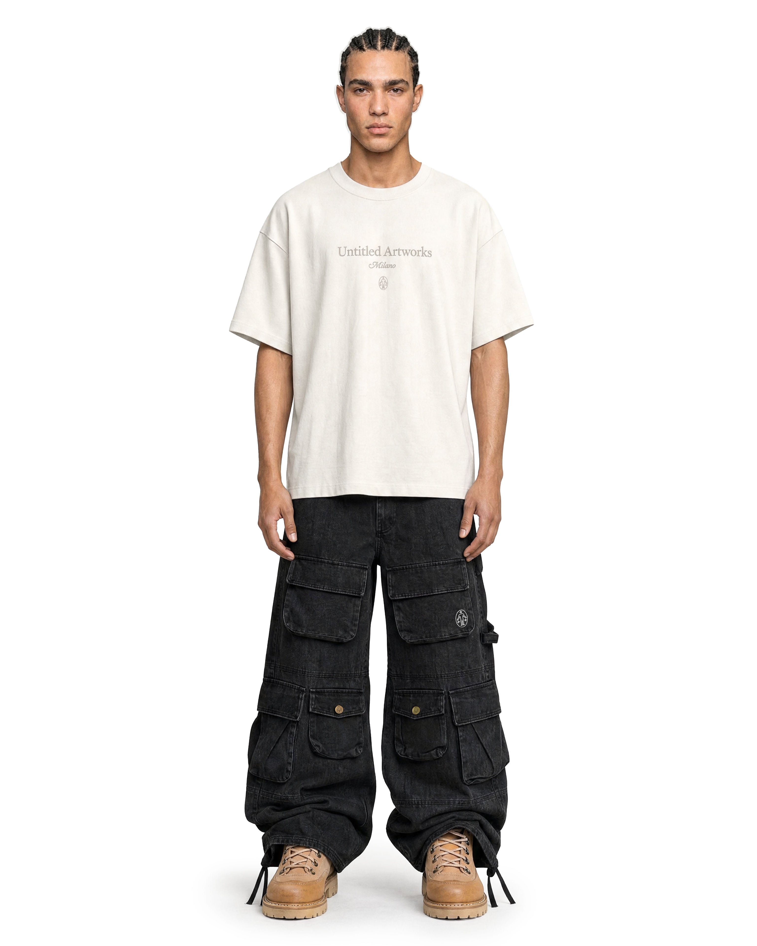 Cargo Wide Pants Black