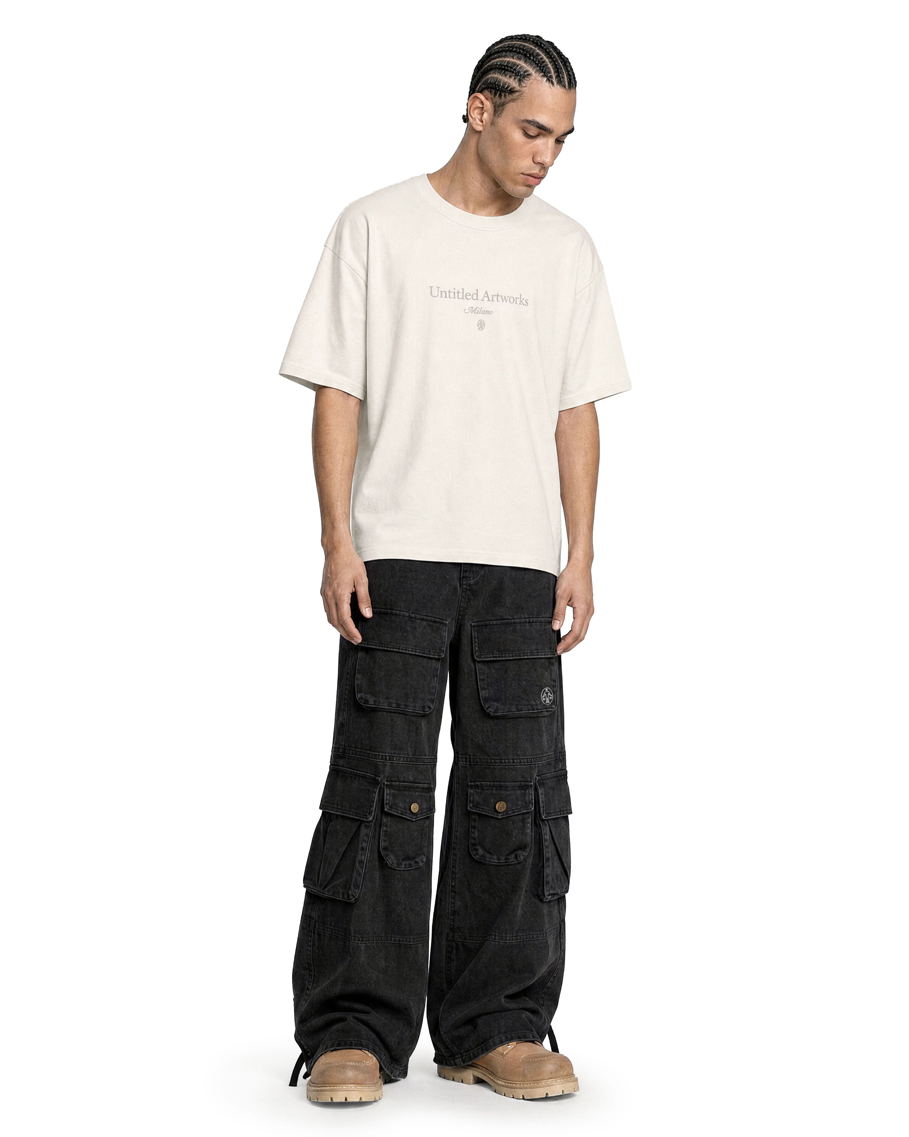 Cargo Wide Pants Black