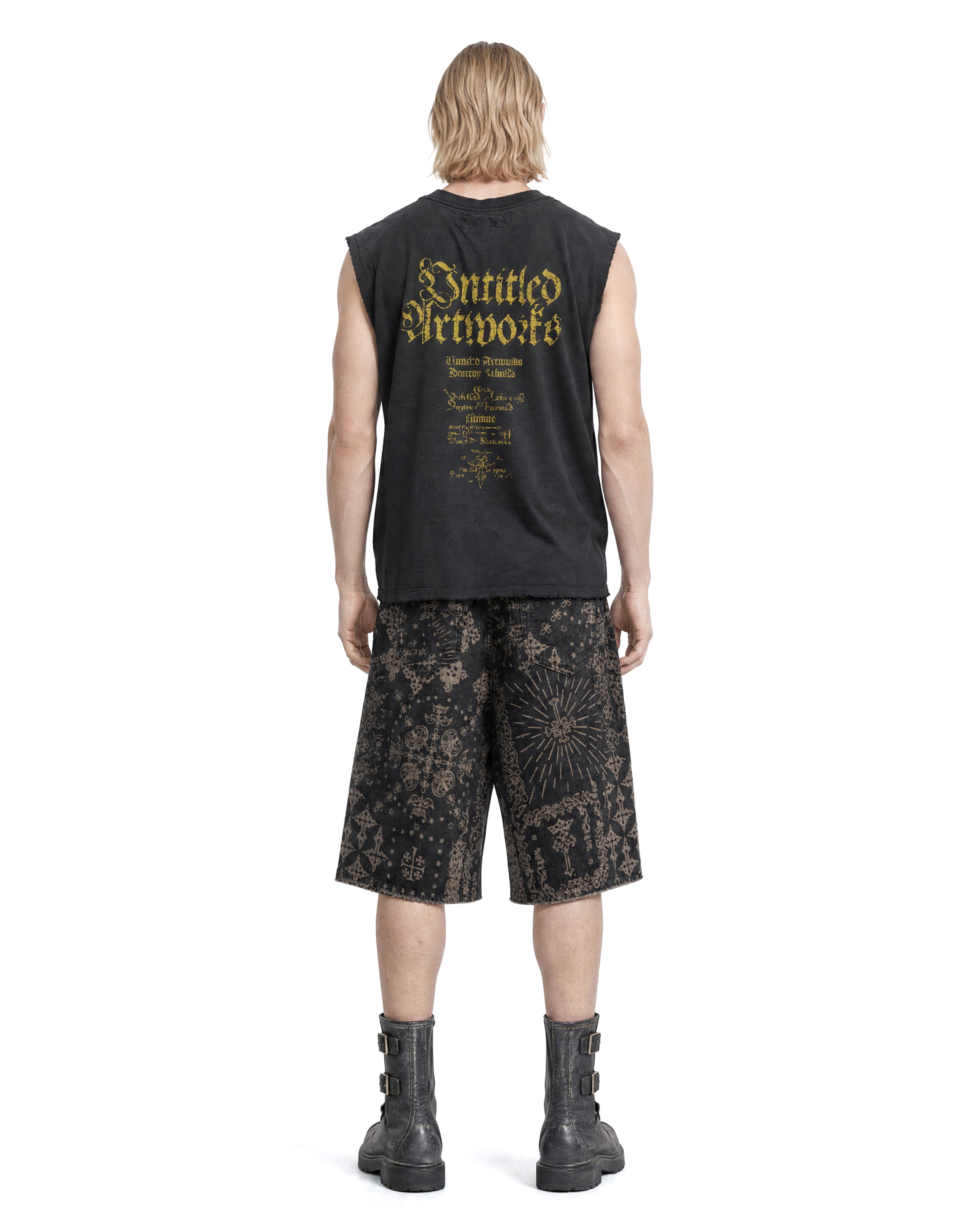 Denim Shorts Jacquard Black