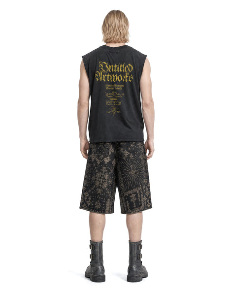 Denim Shorts Jacquard Black