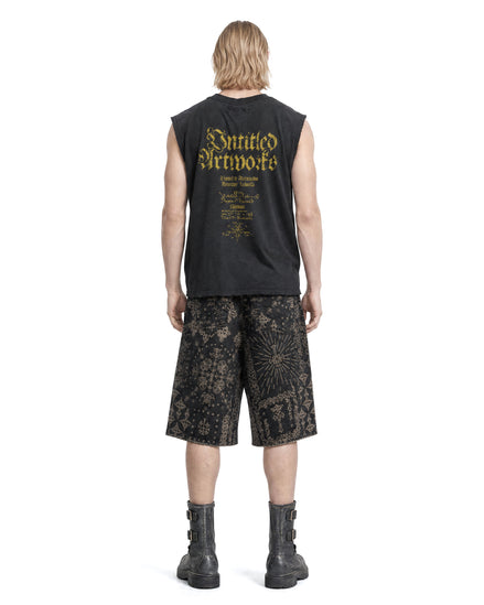 Denim Shorts Jacquard Black