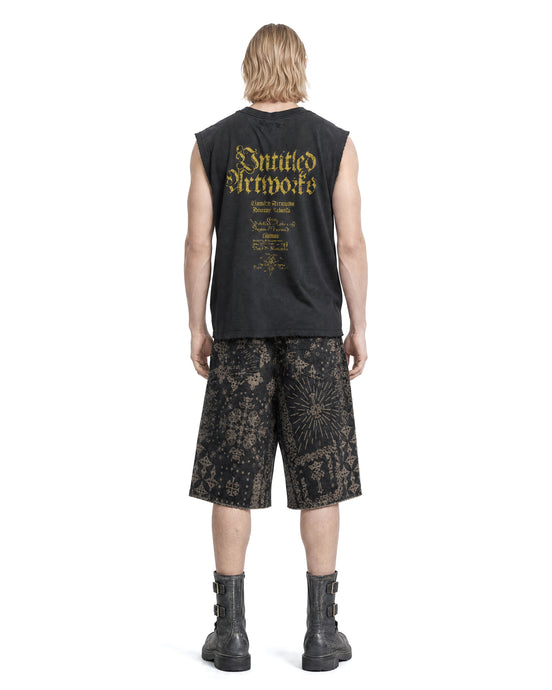 Denim Shorts Jacquard Black