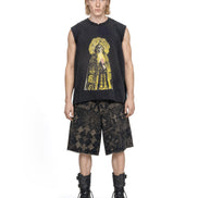 Denim Shorts Jacquard Black