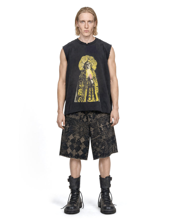 Denim Shorts Jacquard Black