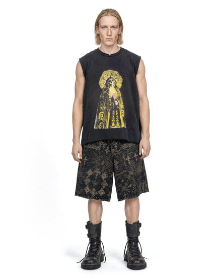 Denim Shorts Jacquard Black