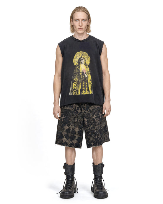Denim Shorts Jacquard Black