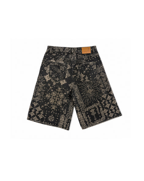 Denim Shorts Jacquard Black