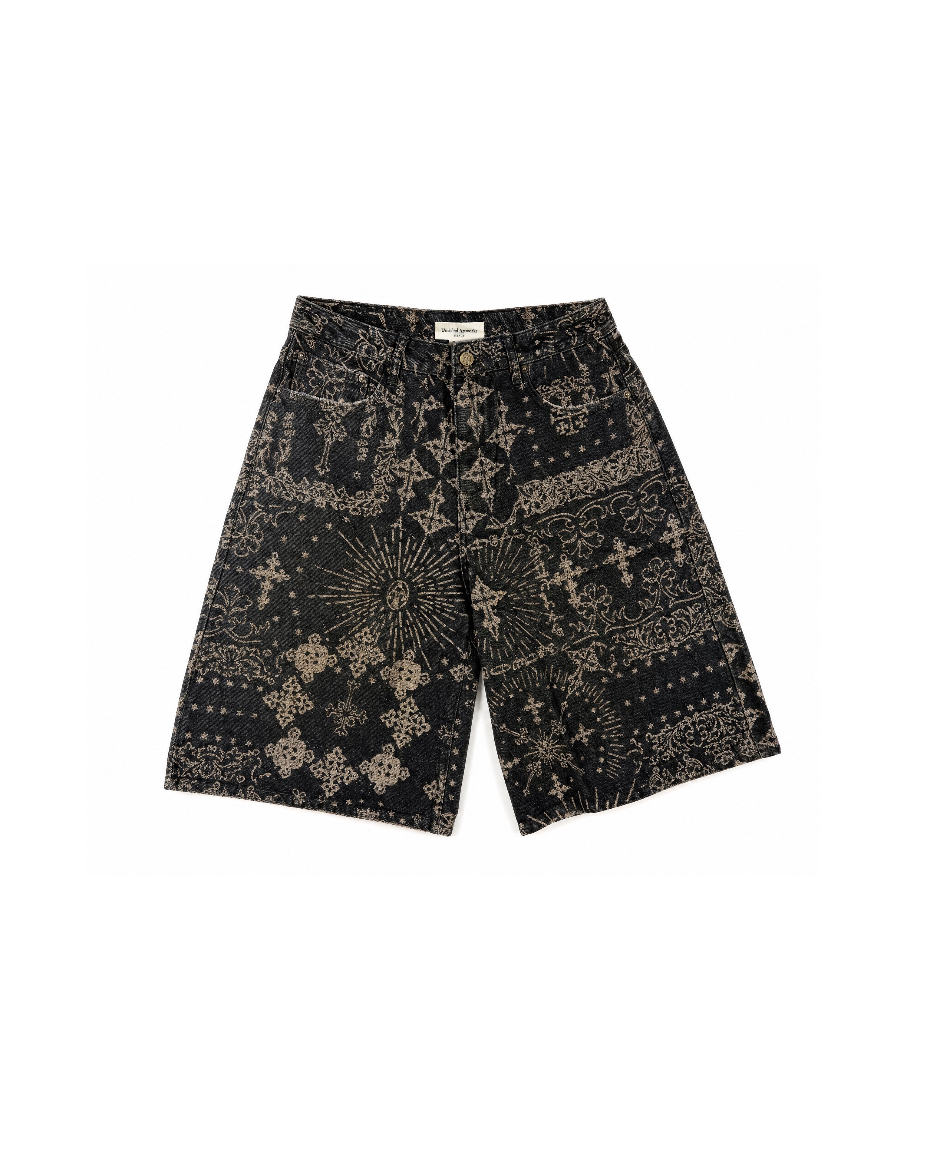Denim Shorts Jacquard Black