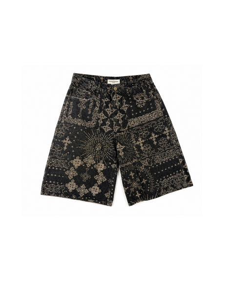 Denim Shorts Jacquard Black