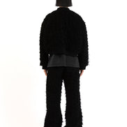 Side view showing ribbed collar and cuff details