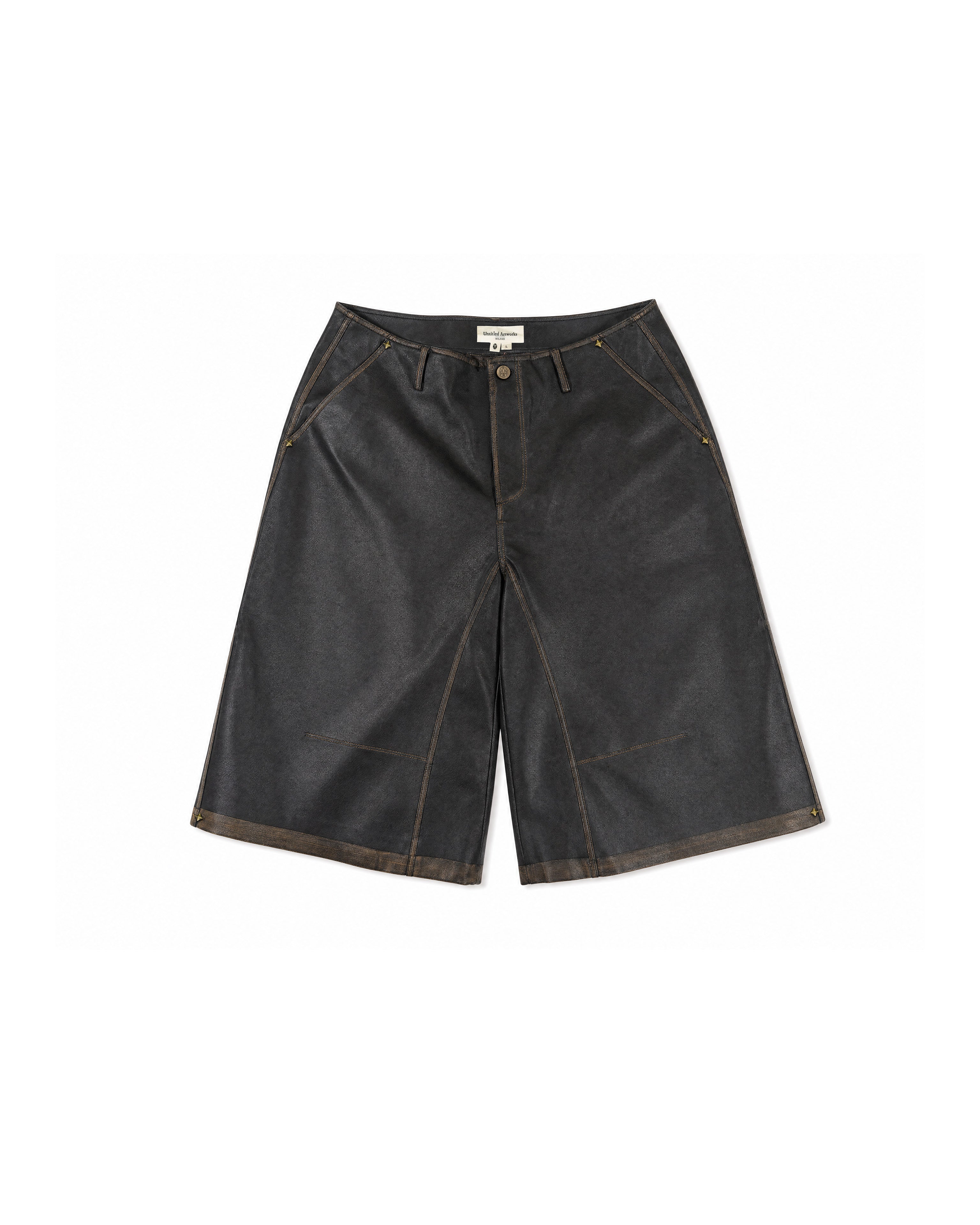 Shorts Faux Leather Black