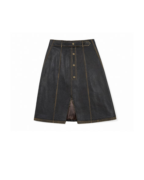 Skirt PU Leather Black