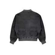 Cargo Bomber Jacket Washed Black