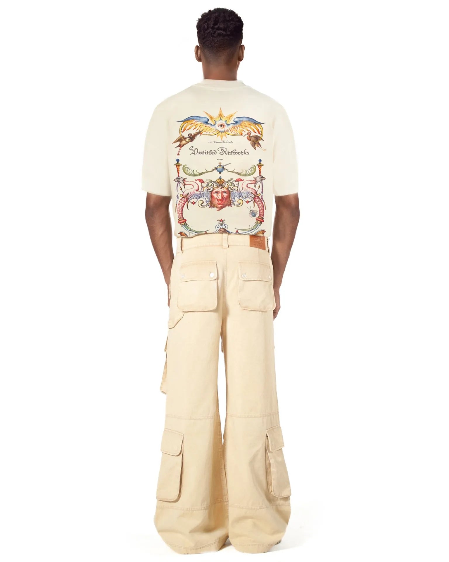 Cargo Pants Wide Washed Sand