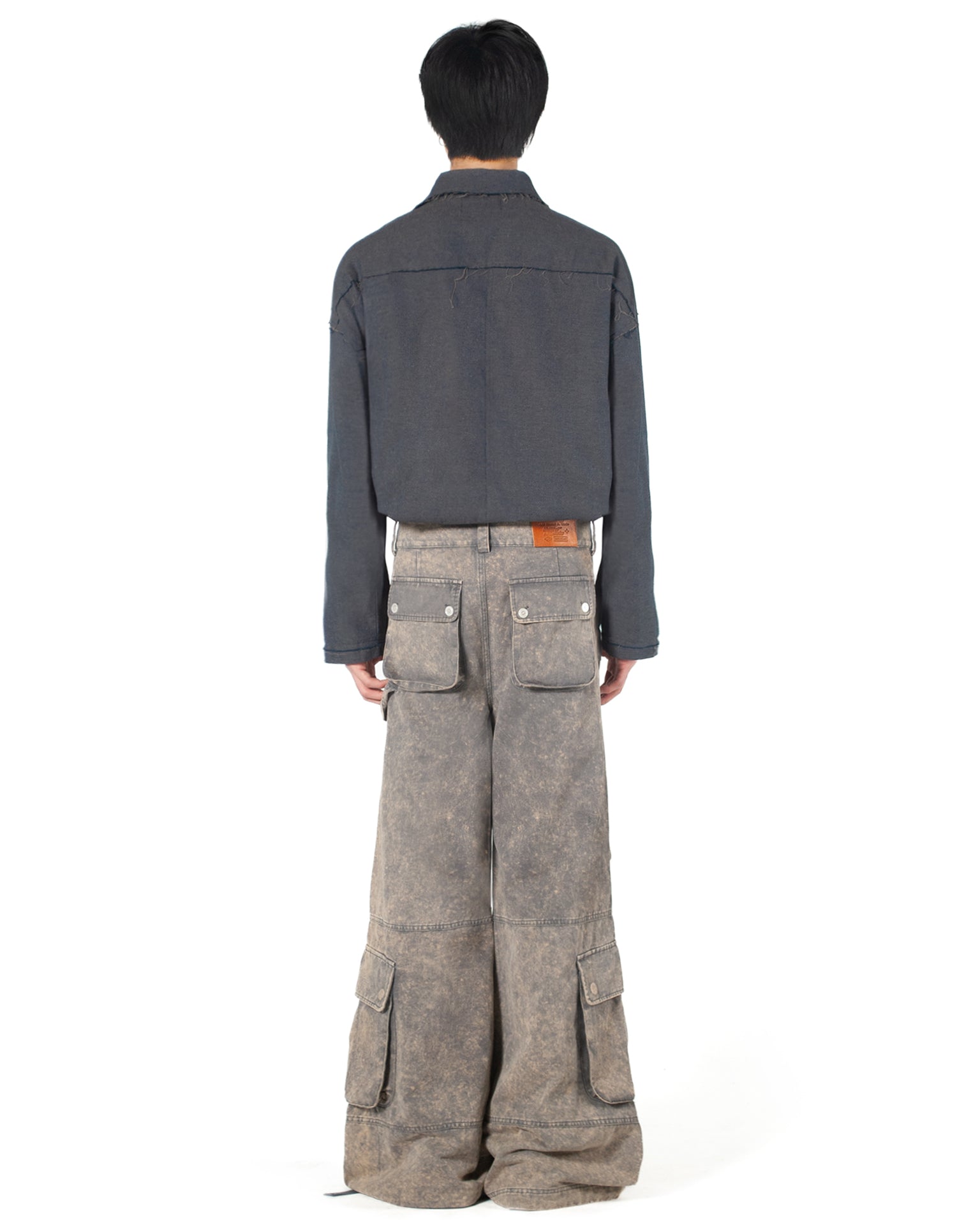 Cargo Pants Wide Washed Blue