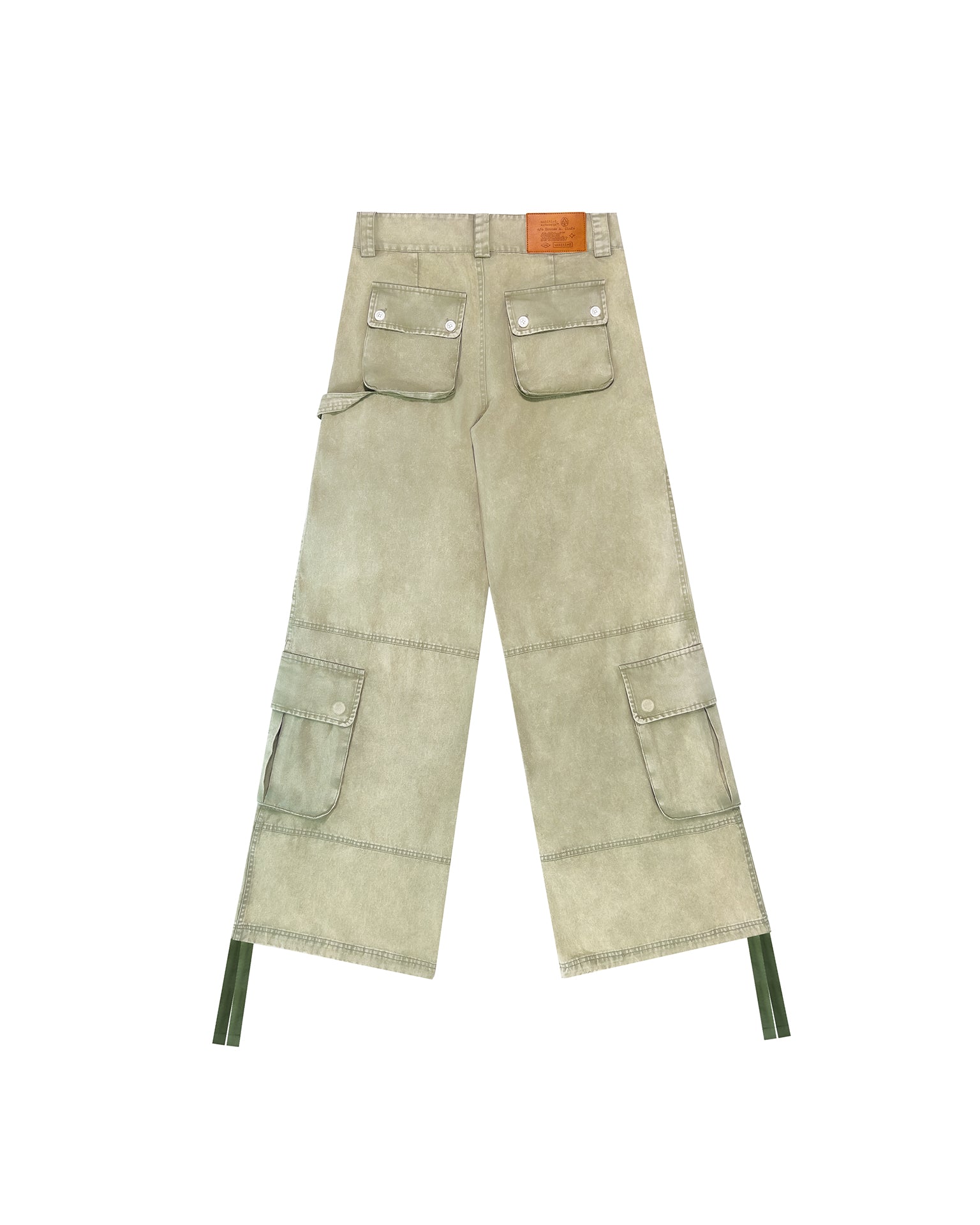 Cargo Pants Wide Washed Green