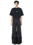 Washed Black Wide-Leg Cargo Pants
