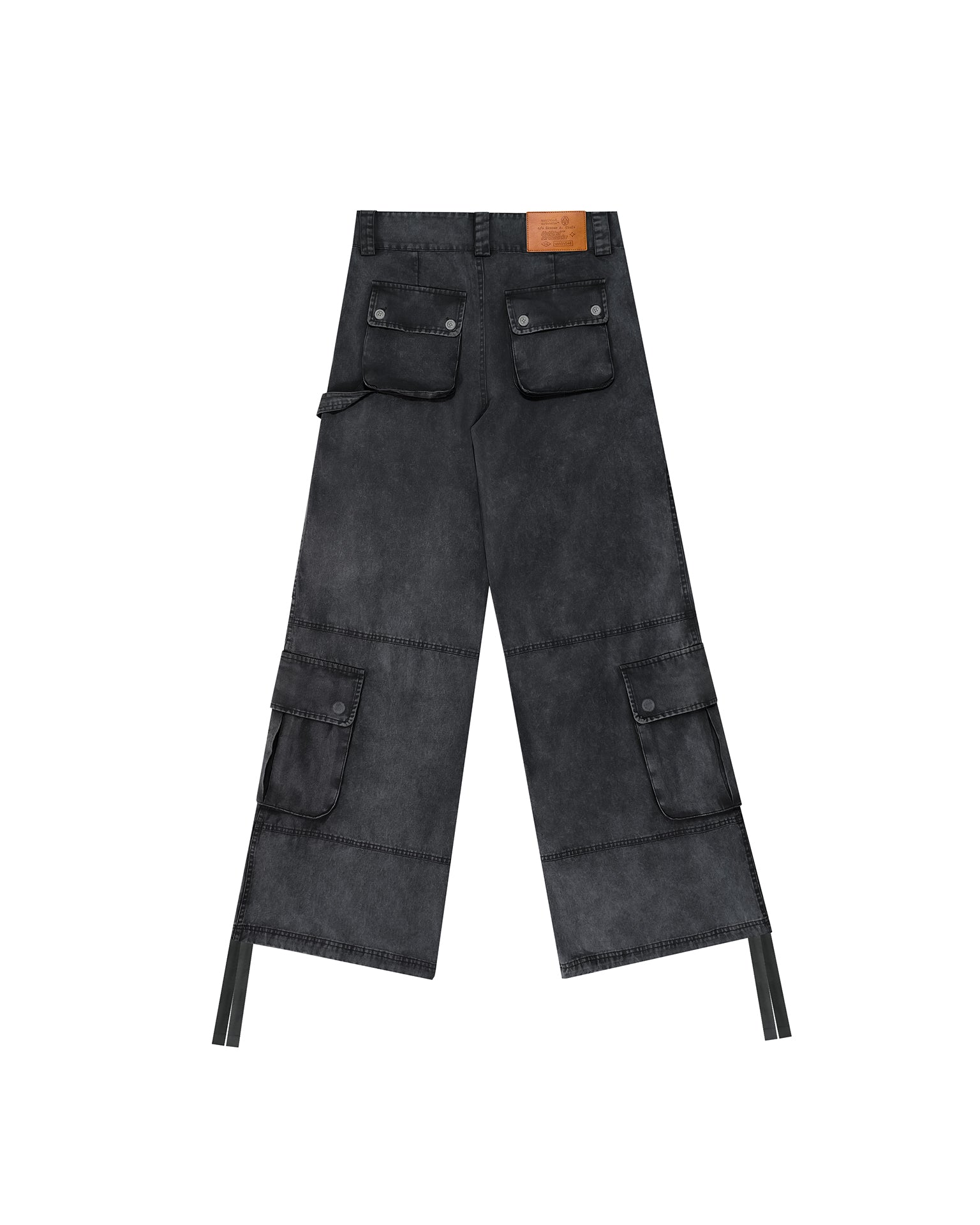 Cargo Pants Wide Washed Black