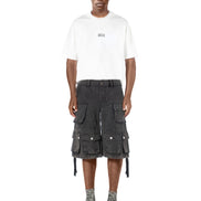 Washed Black Cargo Shorts