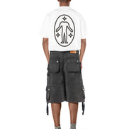 Washed Black Cargo Shorts
