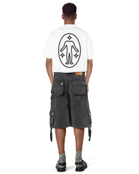 Washed Black Cargo Shorts